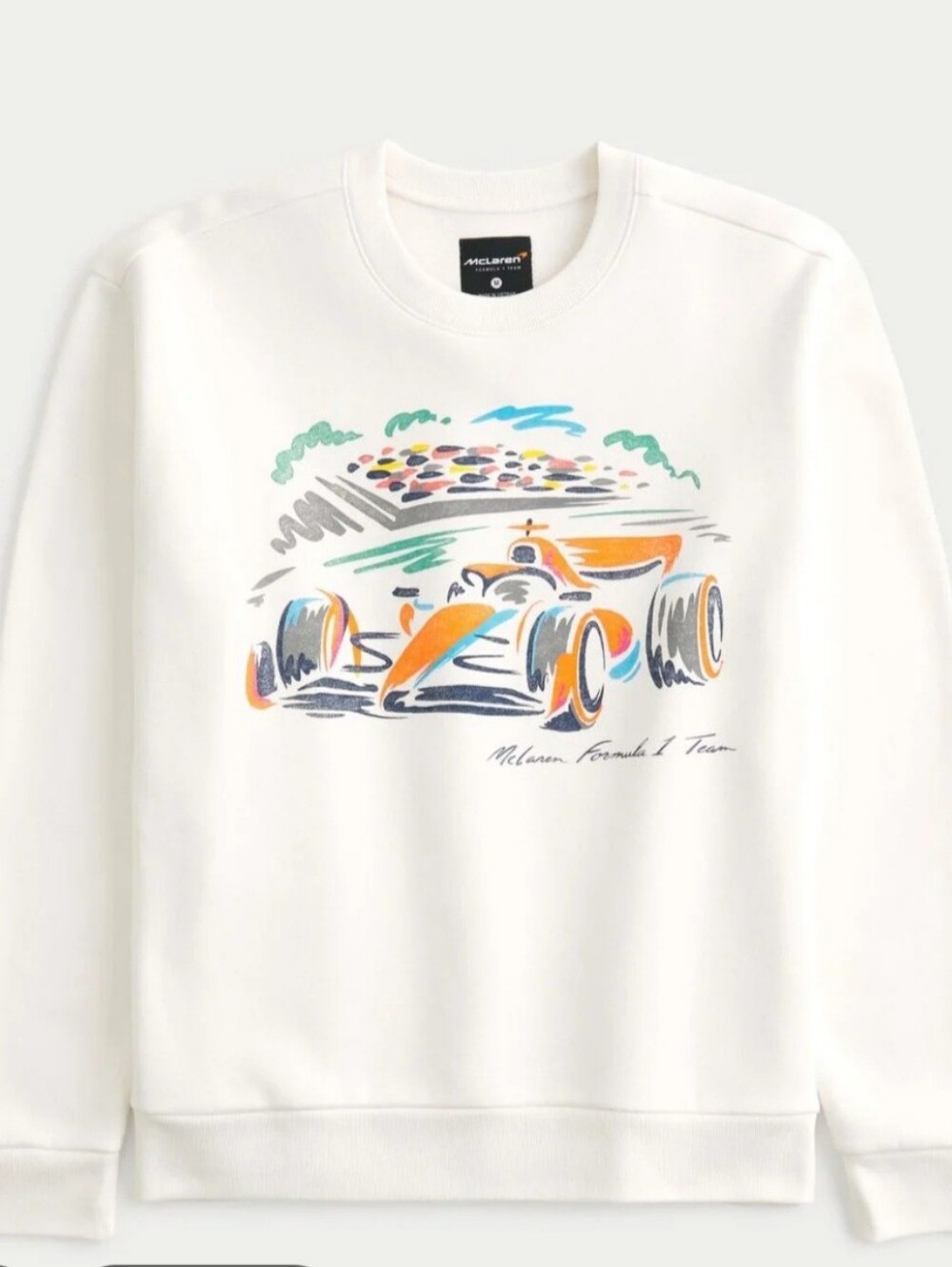 Hollister Men's Relaxed McLaren Racing Formula 1 Graphic Crew Sweatshirt, Sz XS